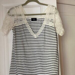 Vici Large womens' striped top